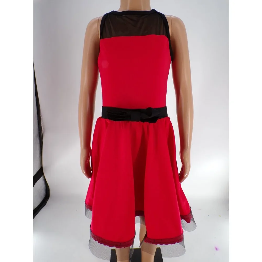 Pre-Owned Dance Costume Curtain Call P749 Medium Child Red Jazz